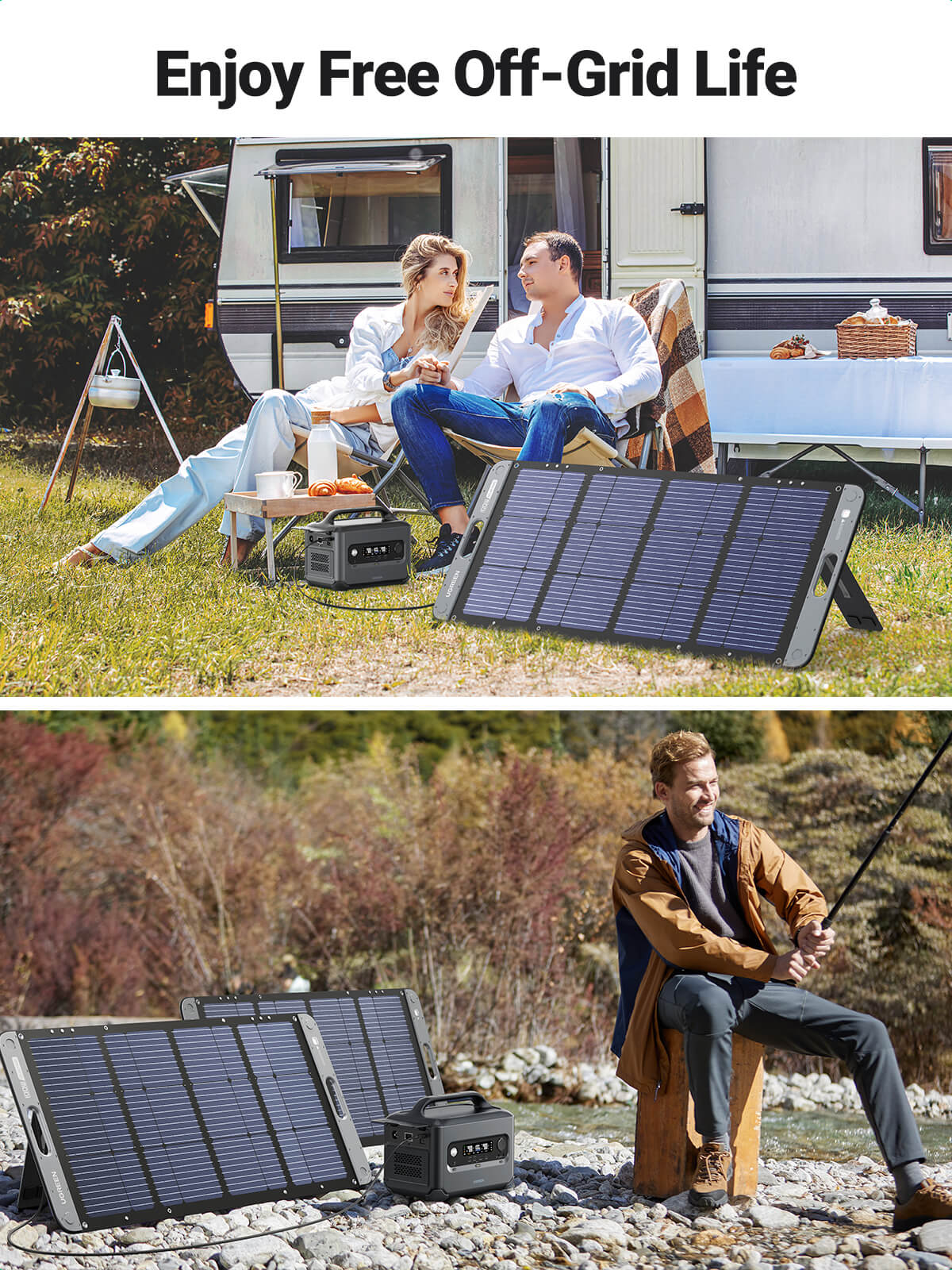 Ugreen Foldable Solar Panels for Portable Power Station 100W*3 (3 Panels)