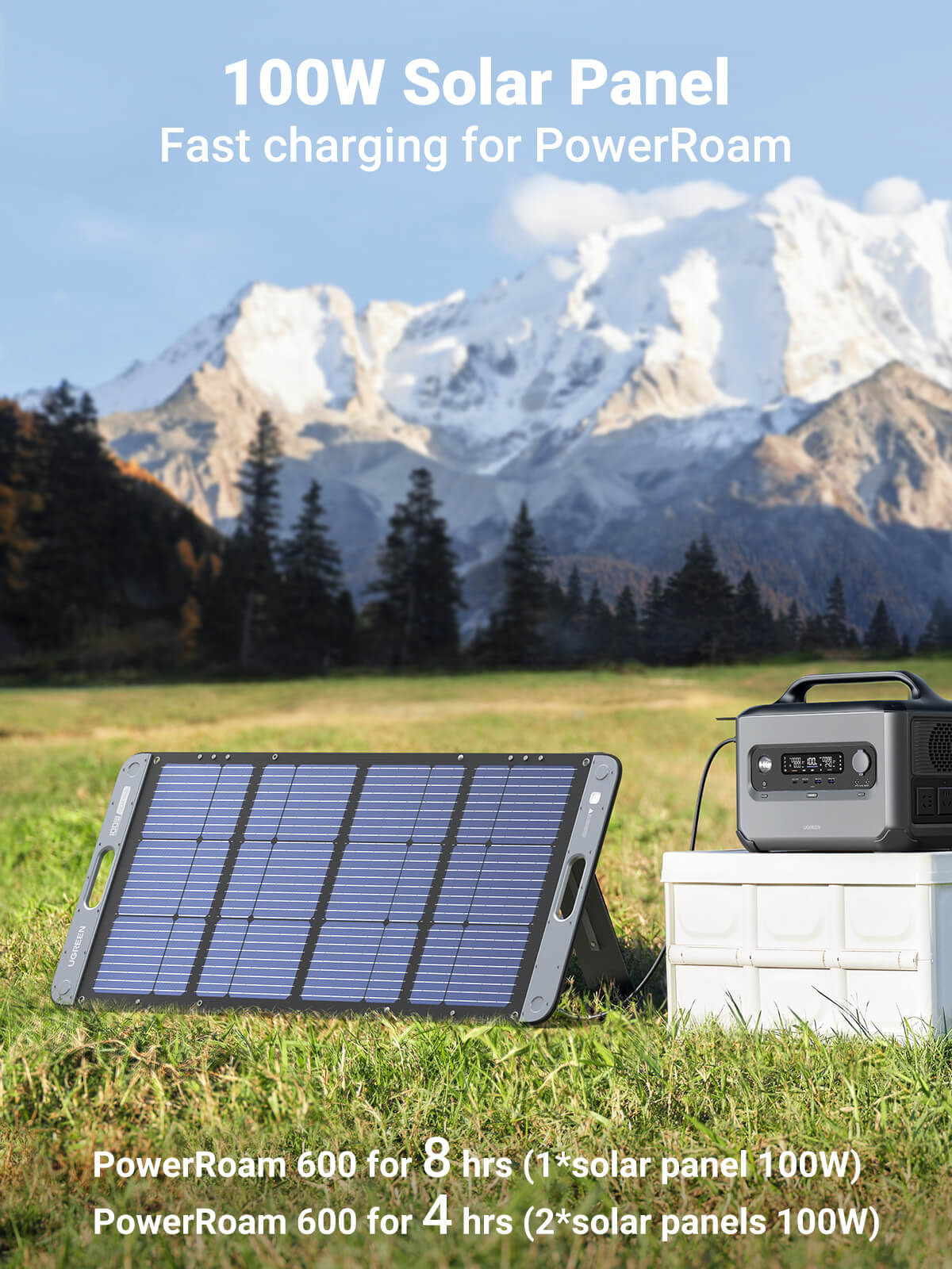 Ugreen Foldable Solar Panel for Portable Power Station 100W