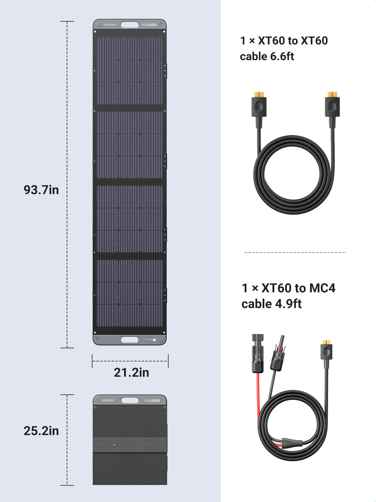 Ugreen Foldable Solar Panel for Portable Power Station 200W