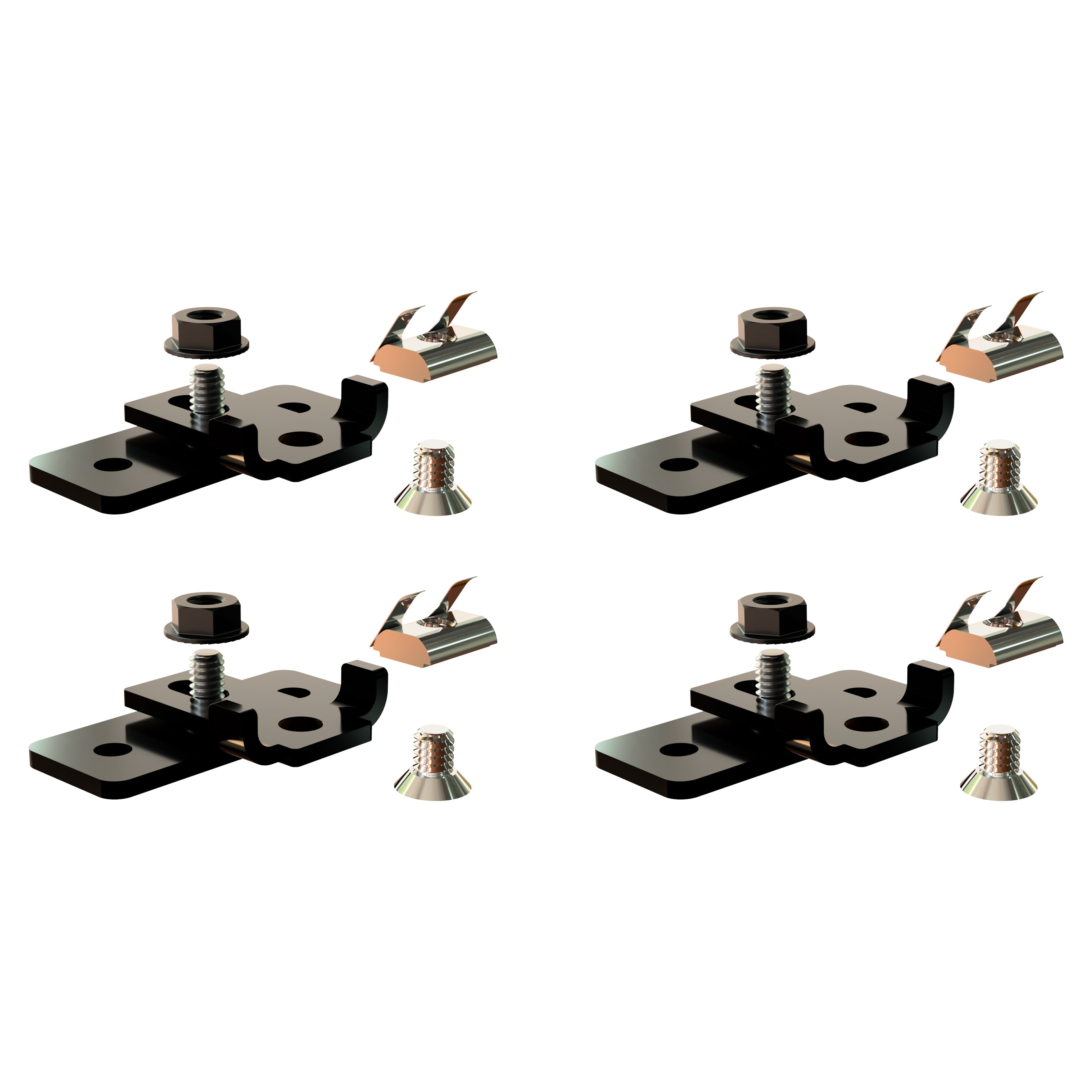 Black Universal Low Profile Mounting Feet